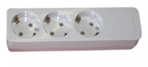 3-местная розетка с заземлением (Белая) ― Beloteks Latvia SIA