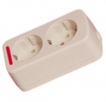 2-местная розетка с заземлением (Бежевая)