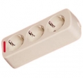 3-местная розетка с заземлением (Бежевая)